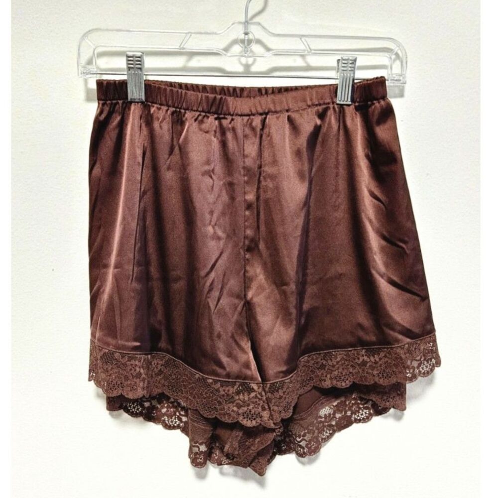 Old Navy Silk Lace Trim Shorts Chocolate Brown XL Petite